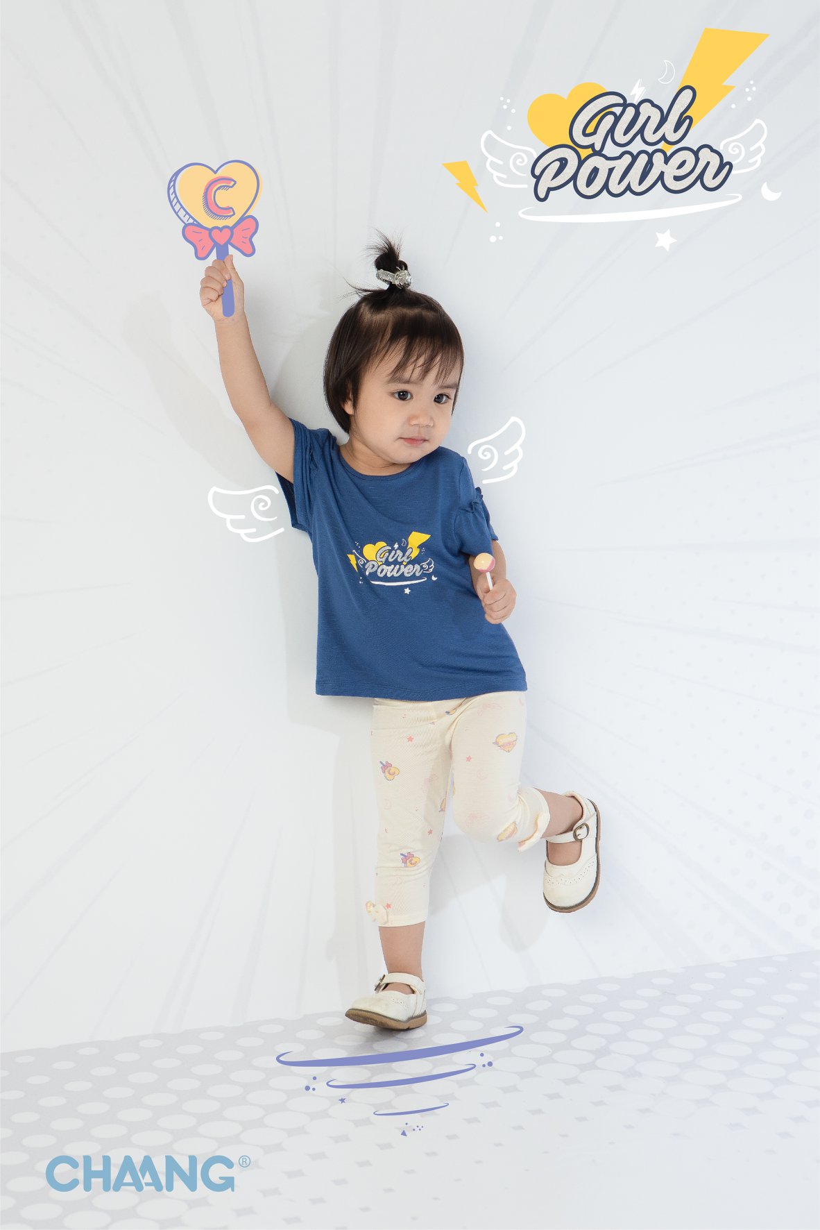 Quần dài legging nơ hero bé gái Chaang