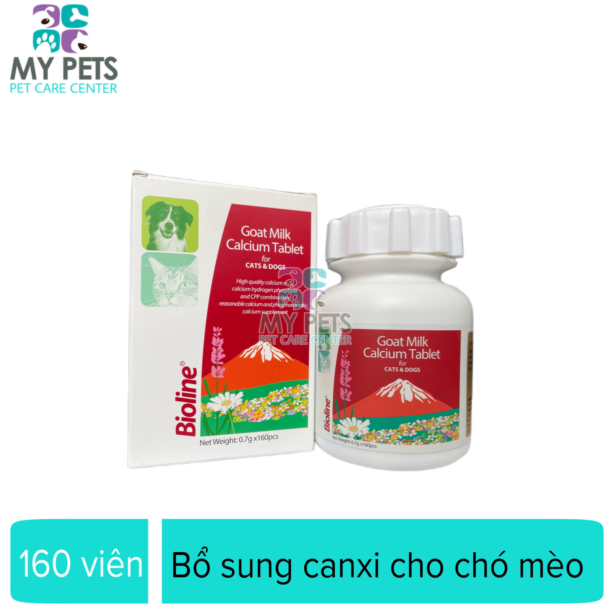 Viên nhai bổ sung canxi sữa dê cho chó mèo bioline - Lẻ 20 viên