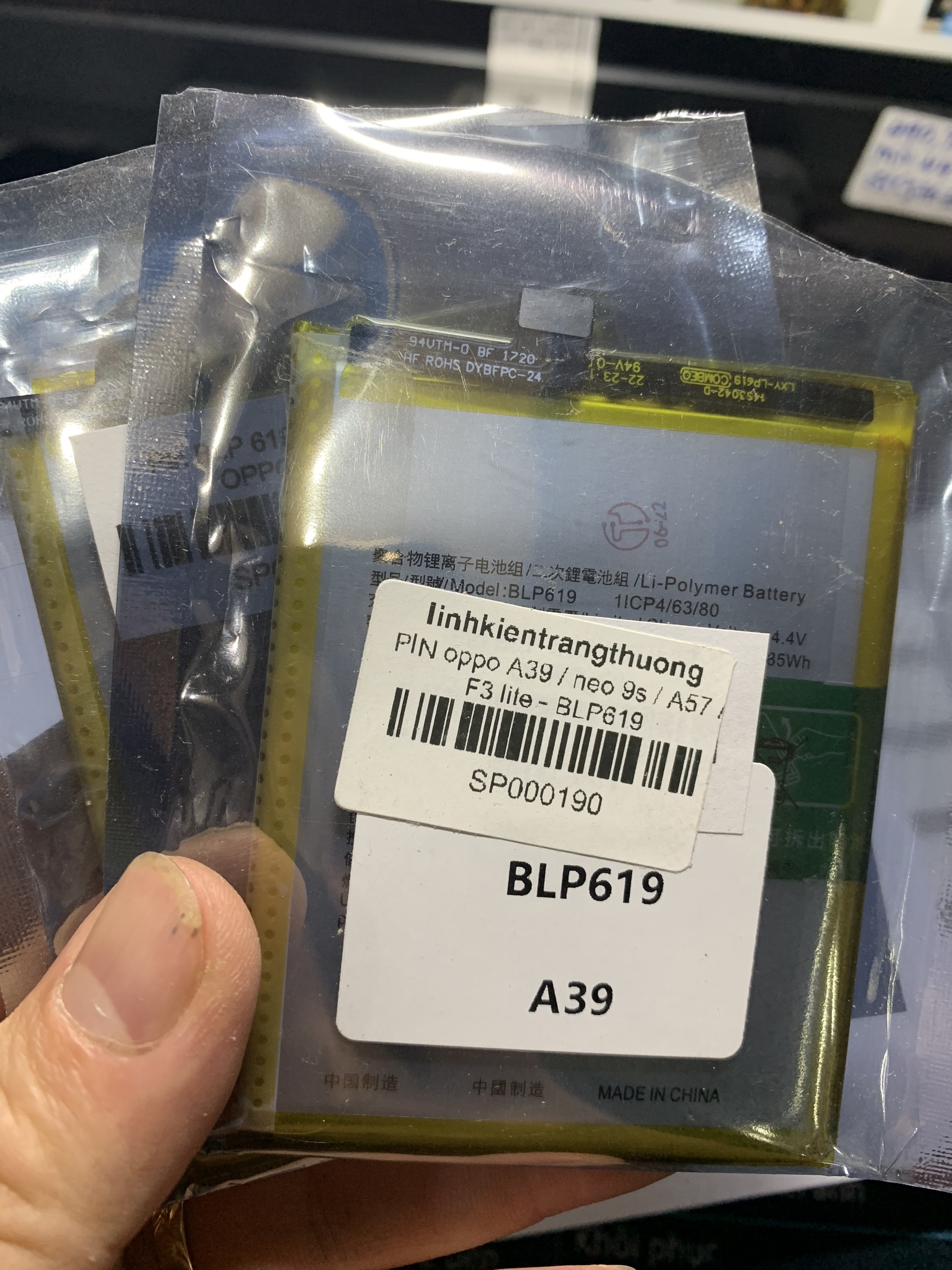 Pin chính hãng oppo f1s, a59, a1601 / blp601. 3075 mah / có bảo hành