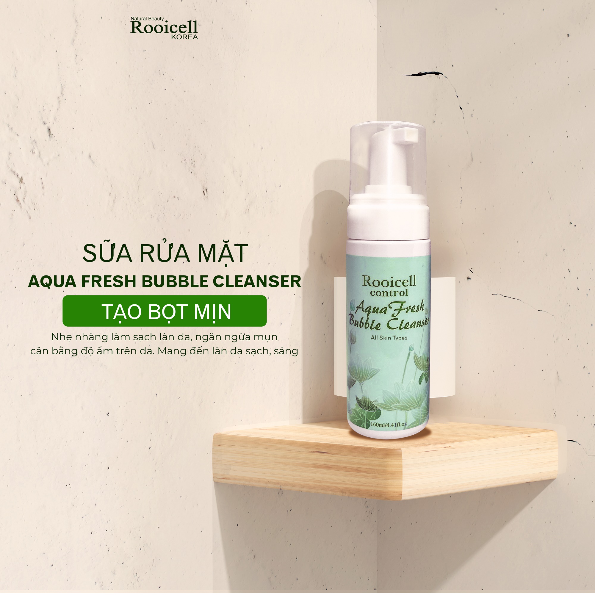 Sữa rửa mặt Rooicell Aqua Fresh Bubble Cleanser - All Skin