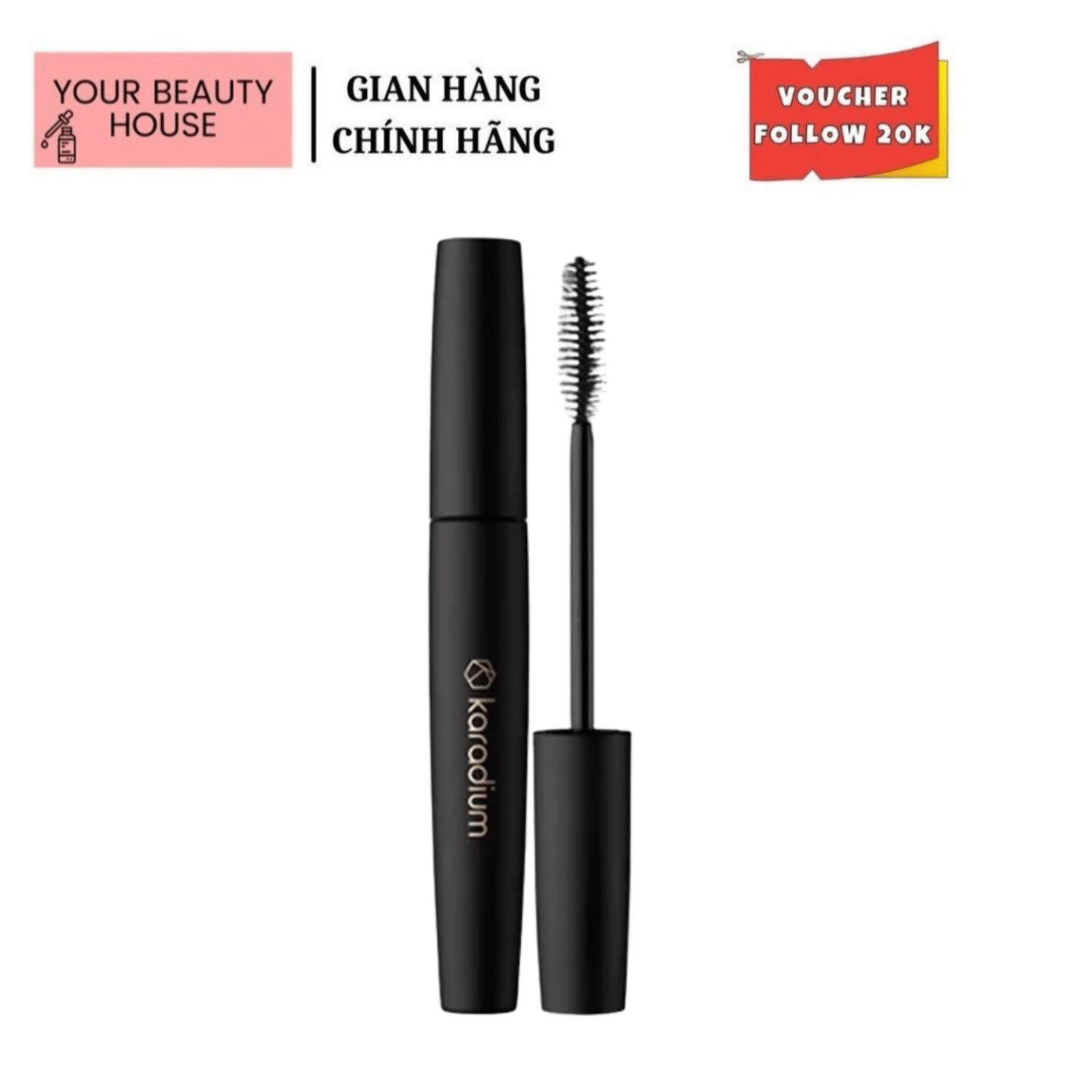 Mascara chuốt mi dày và cong tự nhiên karadium on the top fiber mascara - 10ml