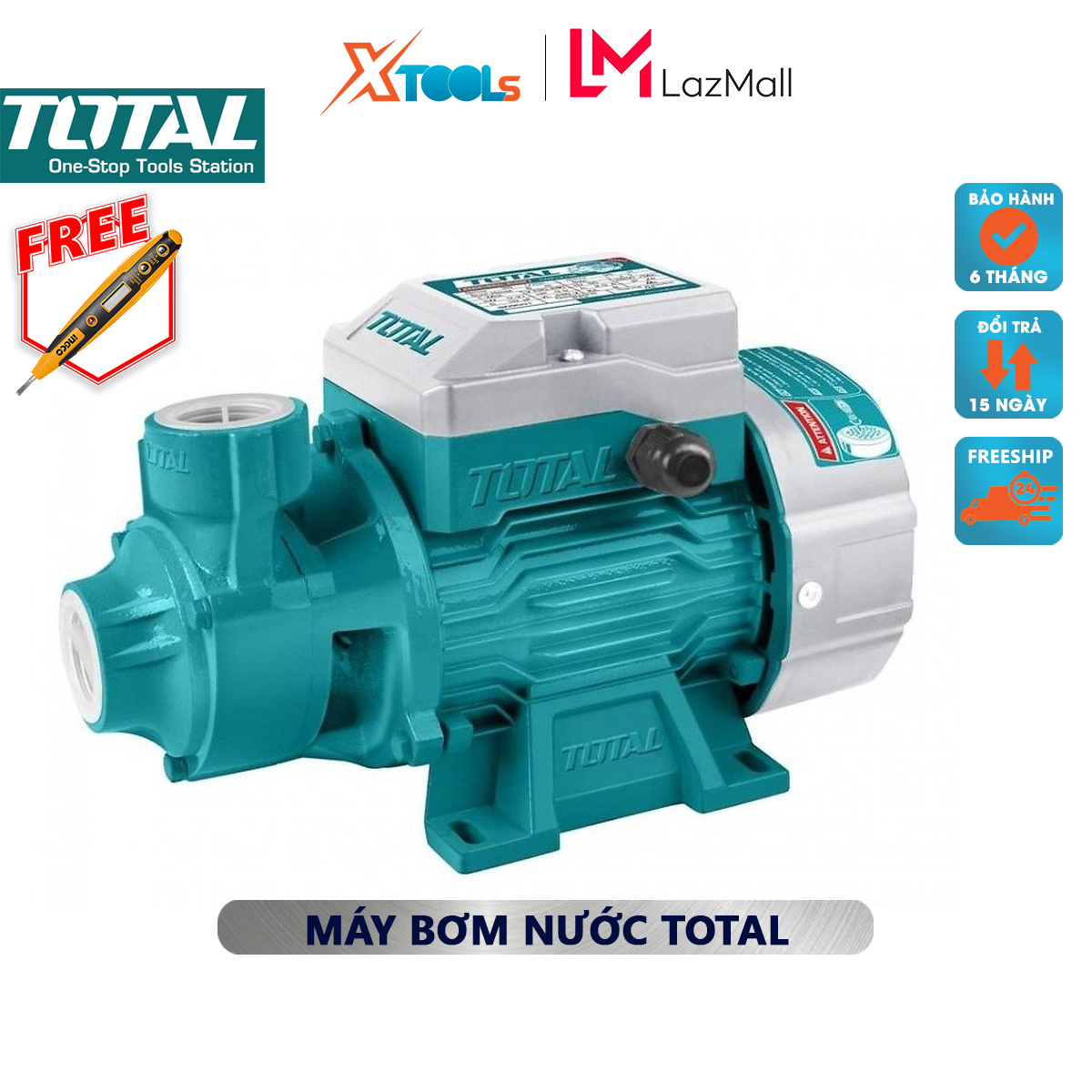 Water pump total TWP13706 booster pump 220v-240v-50hz, power 370W , maximum height of 35m, độ maximum suction 8m increased pressure for water pipe, water supply for boiler pump and chemical pump,…