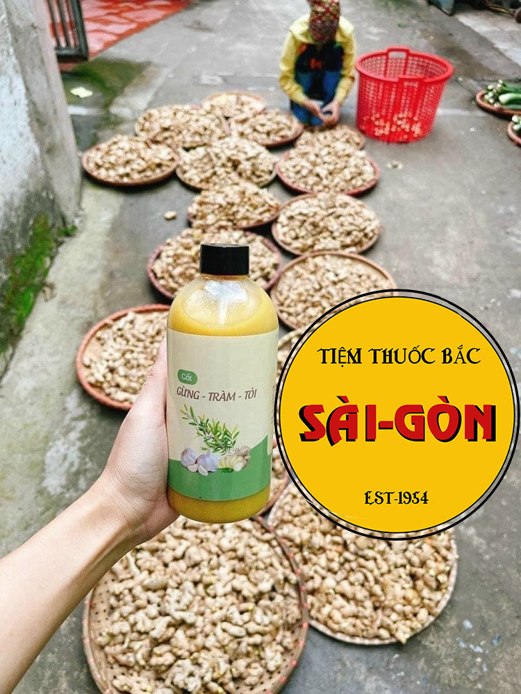 Cốt Gừng Tràm Tỏi Tắm Bé - Chai 600ml