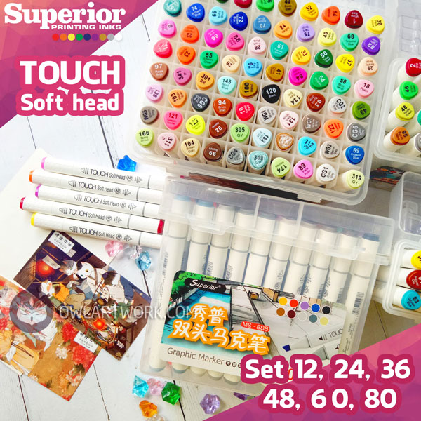 Bộ bút Marker TOUCH SOFT HEAD - Set 36 màu