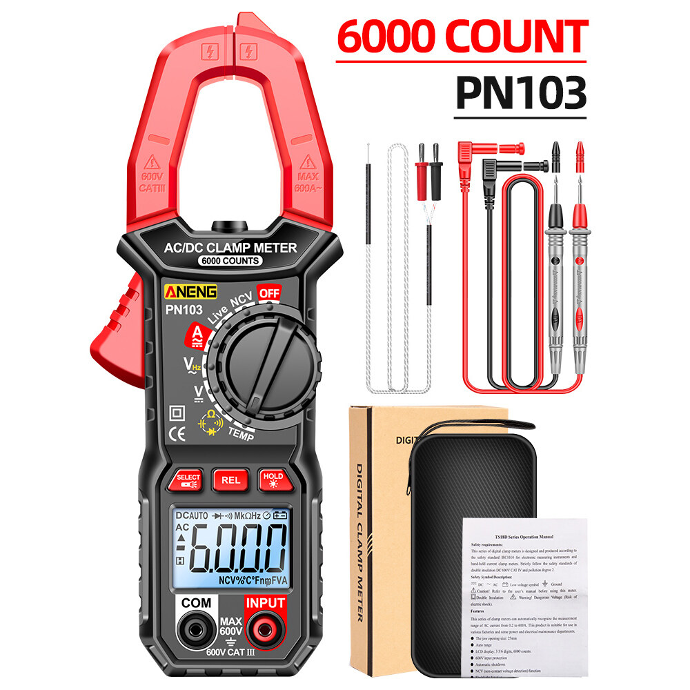 Shockley PN103 Đồng Hồ Kẹp Đo Điện Kỹ Thuật Số Autoranging TRMS AC/Điện Áp Một Chiều/Điện Dung Tần Số Liên Tục Dòng Điện NCVT Temp