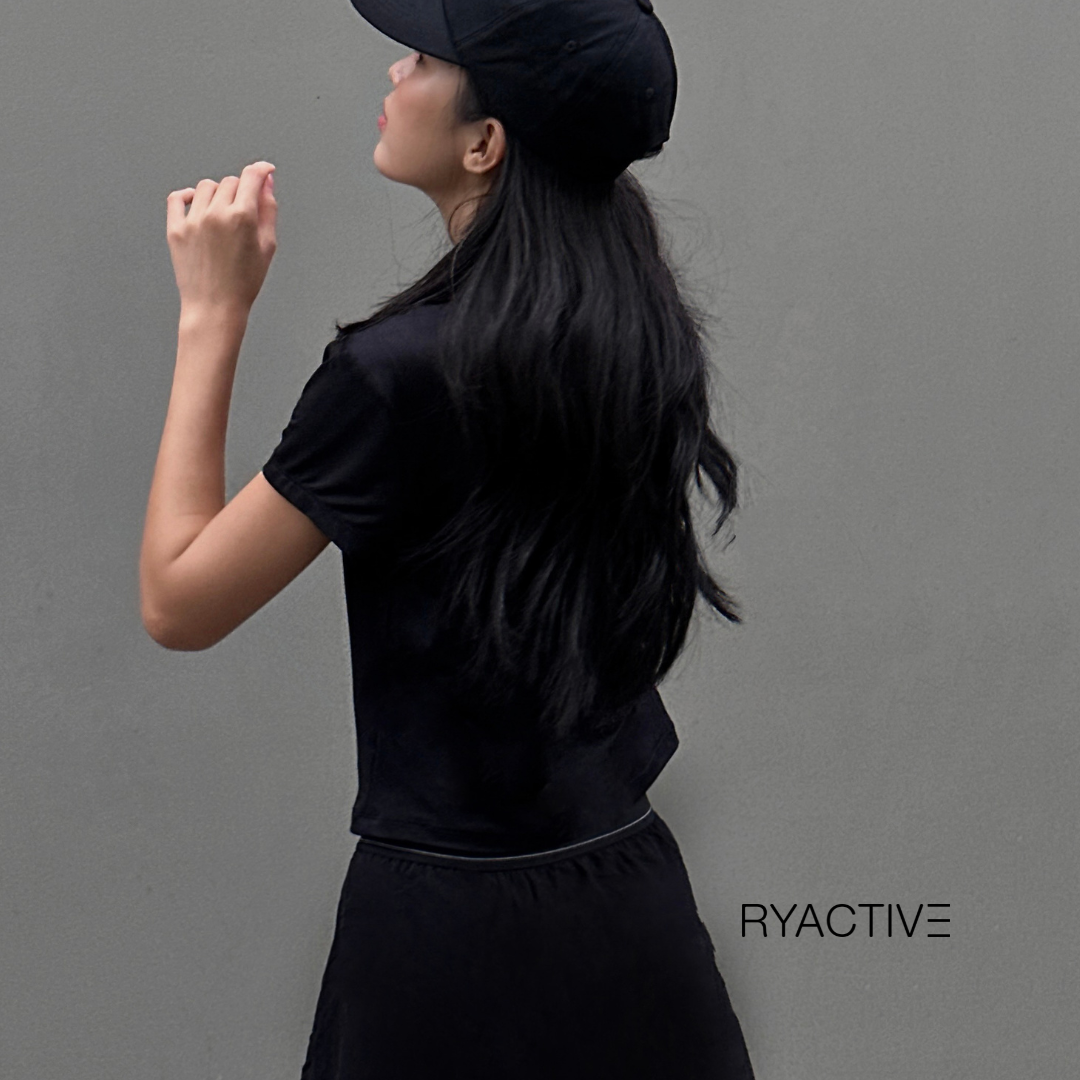 Áo thun polo nữ RYACTIVE - TEMPO POLO Black