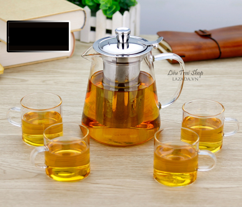 Ấm pha trà thuỷ tinh cao cấp chịu nhiệt 1500ml 1.5 lít