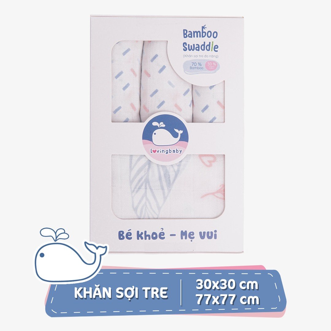 Combo 4 khăn sợi tre cho bé ( 1khăn 77x77cm và 3 khăn 30x30cm )