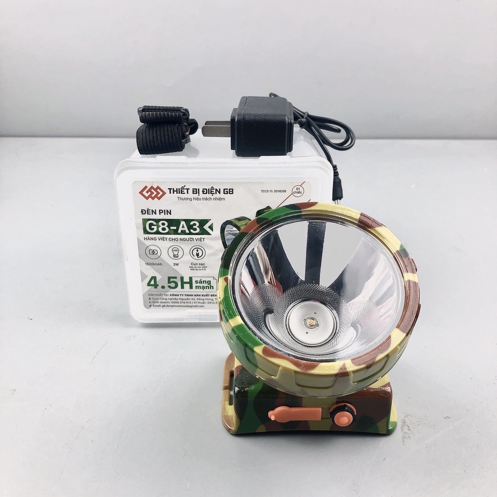 Đèn pin đội đâu siêu sáng G8-A3  chóa lớn