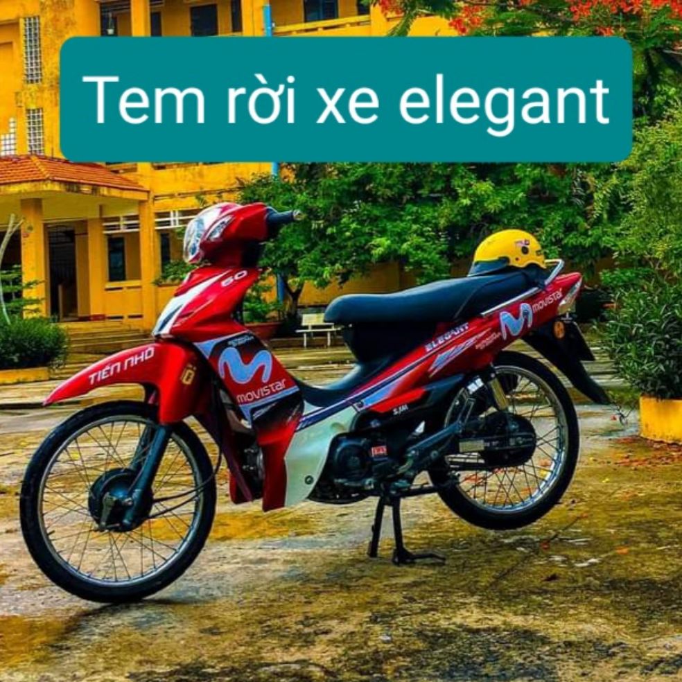 [HCM]Tem xe elegant  tem rời mẫu tem movistar cao cấp dán được nhiều màu xe