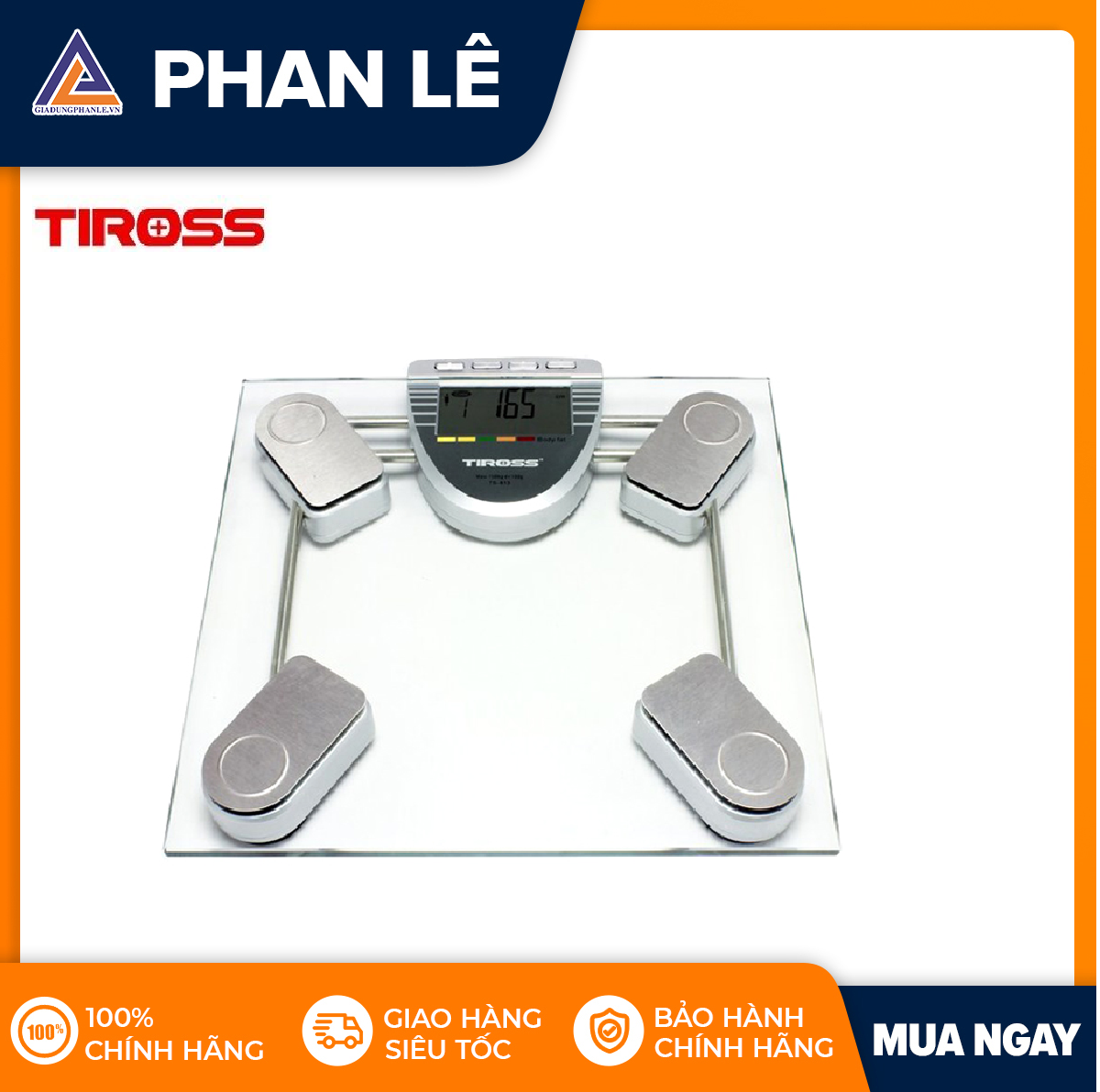 Cân sức khoẻ điện tử 150kg (+/-100g) Tiross TS813 (Trắng)