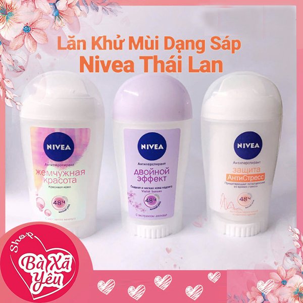 Lăn khử mùi trắng da khô thoáng nivea thái lan dạng sáp dành cho nữ