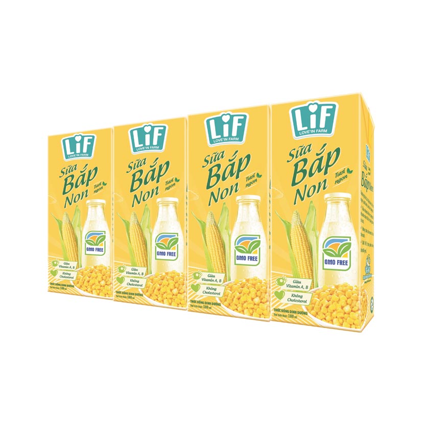 [Siêu thị WinMart] - Sữa bắp non LiF lốc 4 hộp x 180ml
