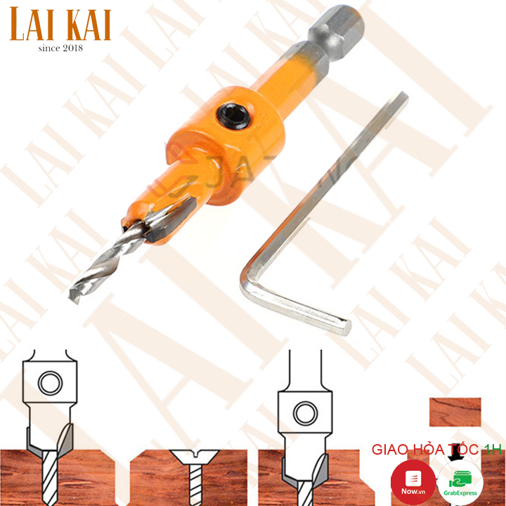 Mũi khoan âm vít gỗ chuôi lục giác