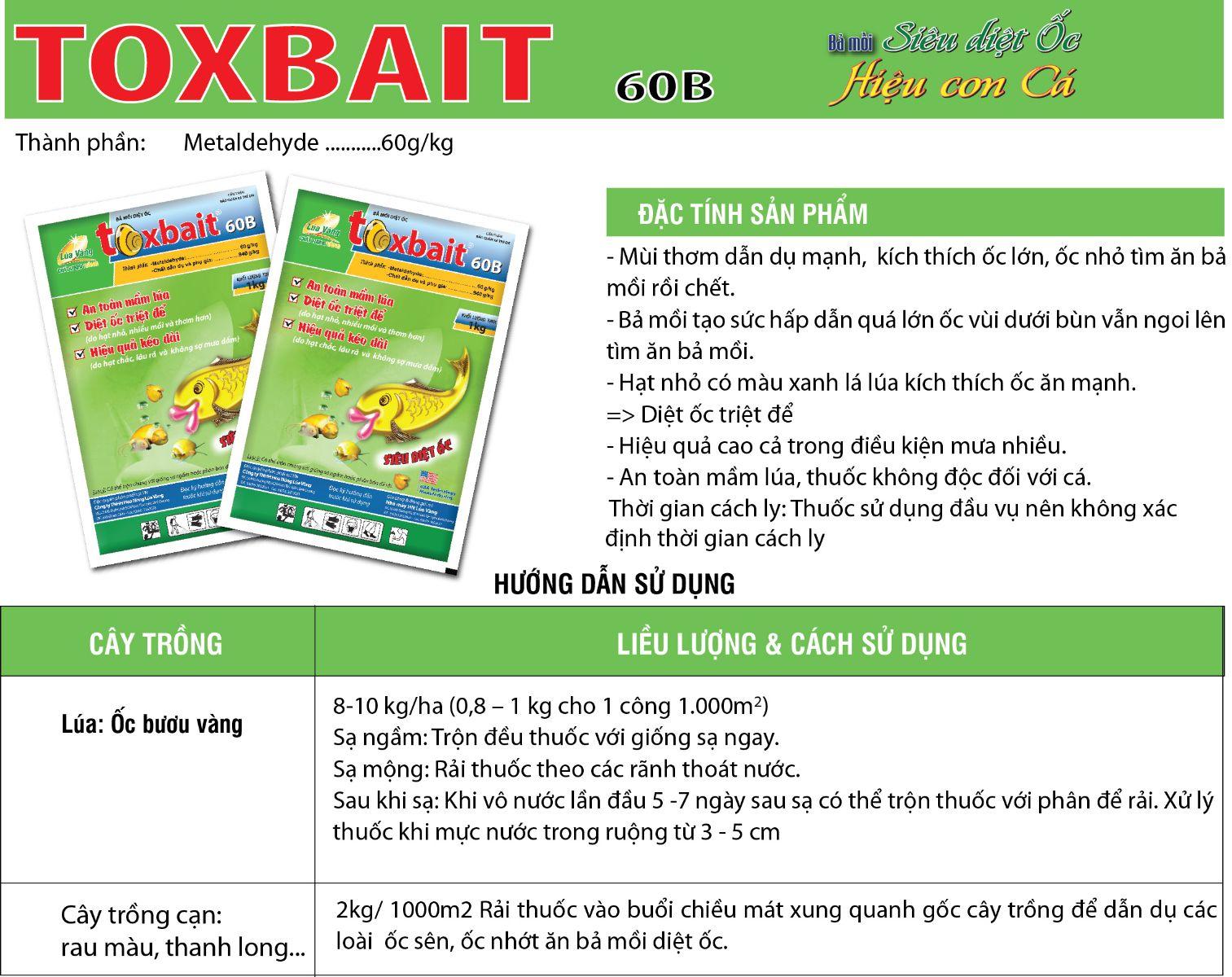 Bả diệt ốc sên Toxbait 60AB dạng hạt 1kg