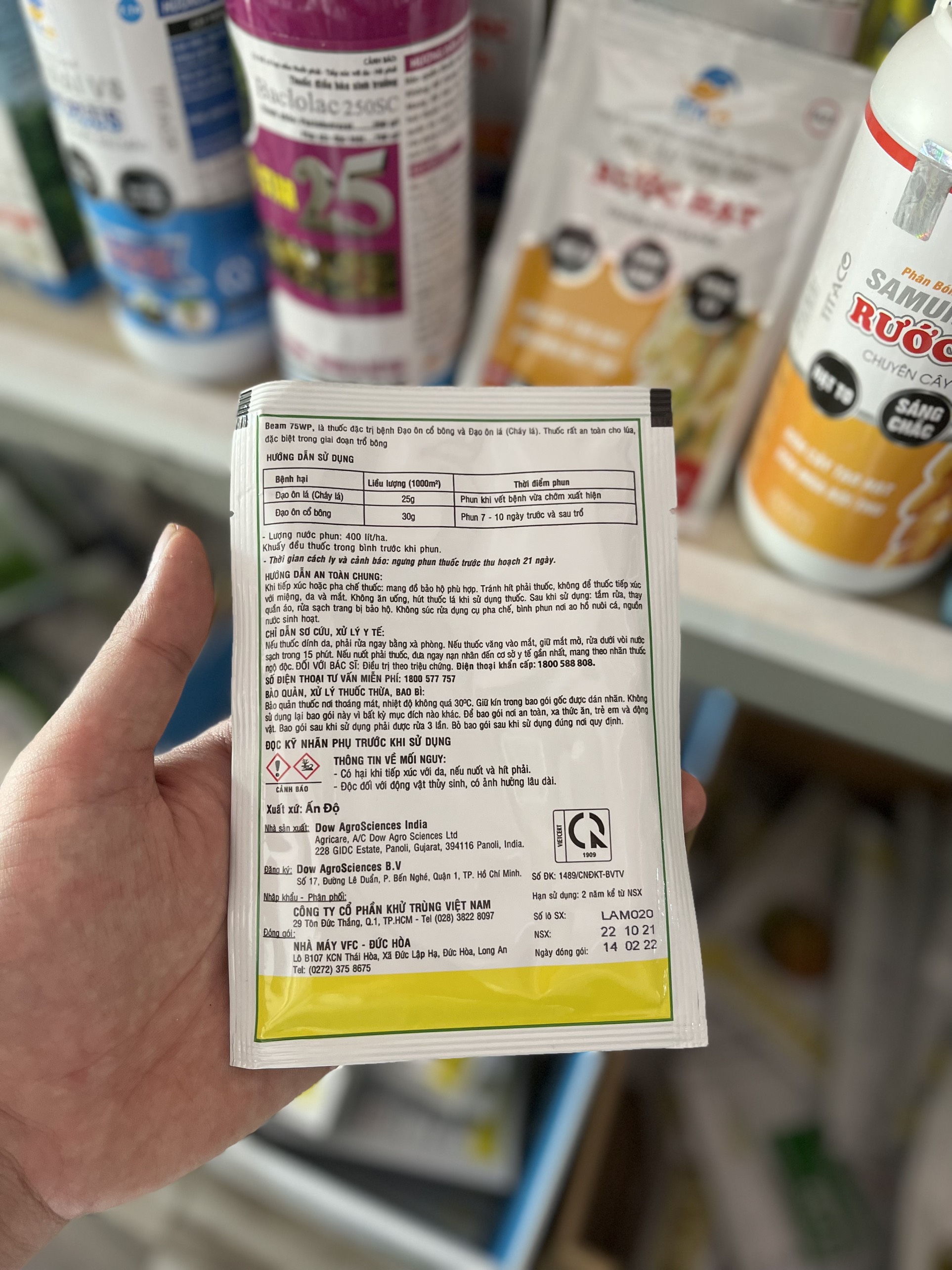 Thuốc trừ bệnh Beam 75WP 25gr VFC Đạo ôn - Cháy lá