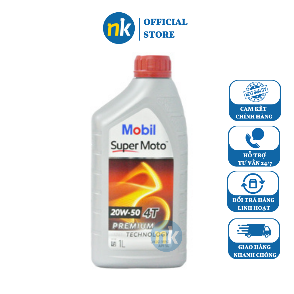 [HCM]Nhớt xe số cao cấp Mobil Super 4T 20W50 1L giúp bảo vệ tối đa và nâng cao hiệu suất động cơ – Nhập khẩu Singapore