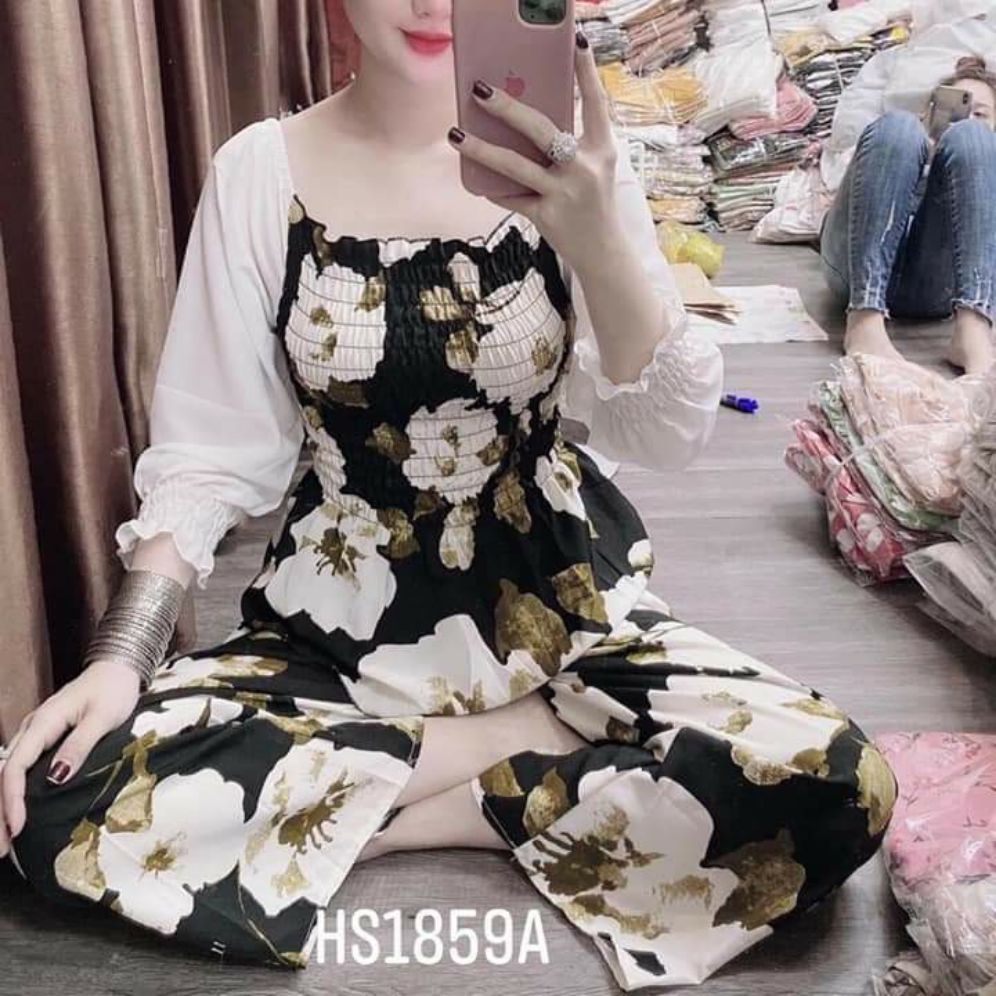 Set bộ thổ cẩm mango phối voan