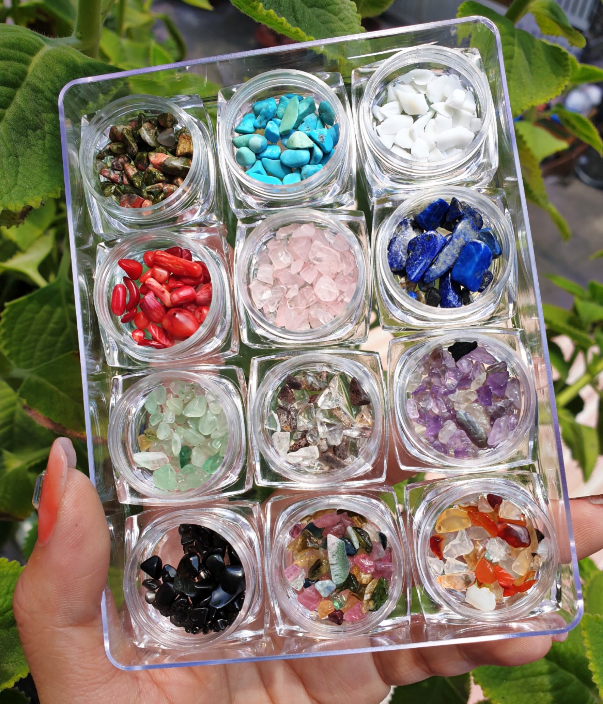 Set 12 hủ đá sỏi đính móng