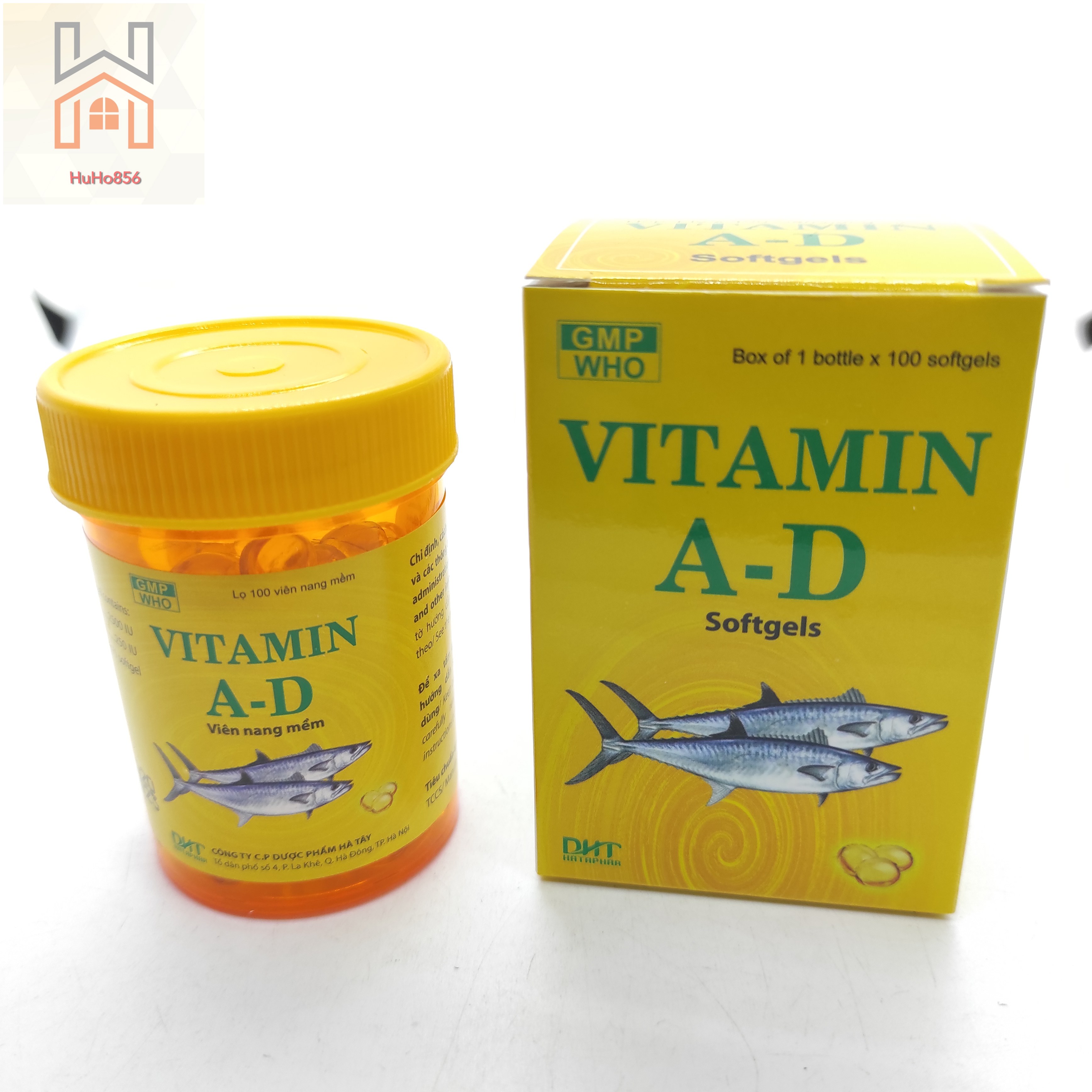 Vitamin a-d - dược phẩm hà tây - lọ 100 viên