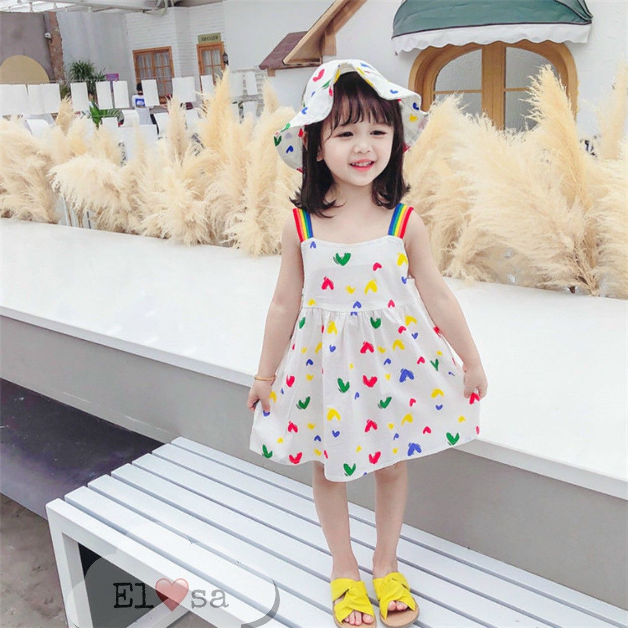[HCM]set áo đầm và nón cho bé