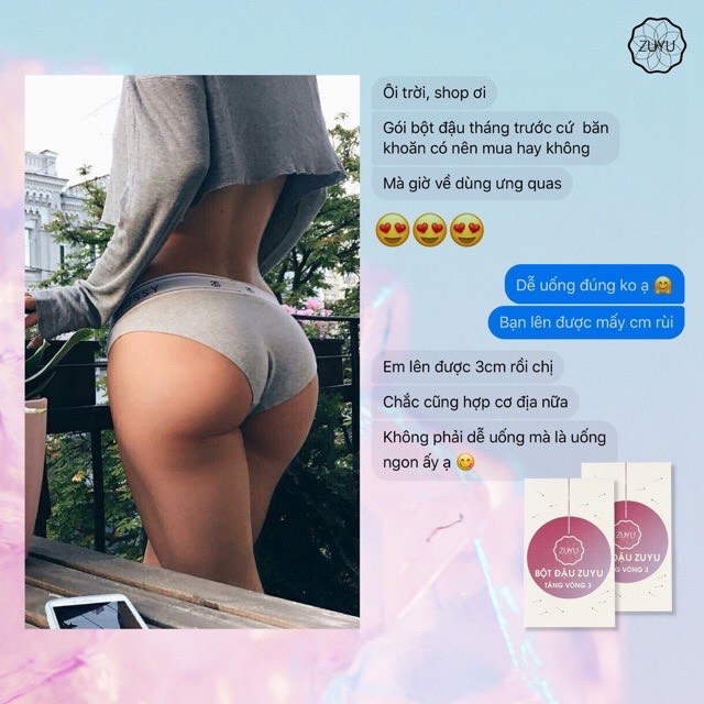 [ Mua 1 Tặng 2] Bột Đậu ZuYu Tăng Vòng 3 + Thước Dây