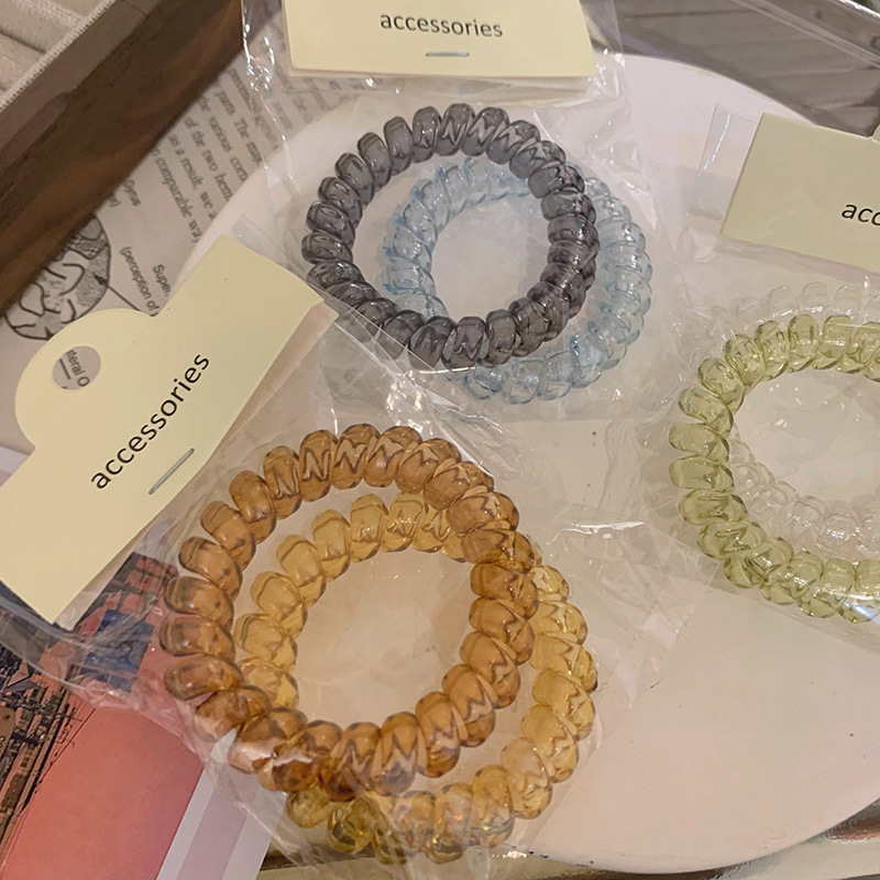Sét 2 Cột Tóc Lò Xo Màu Sắc Pastel Phong Cách Hàn Quốc