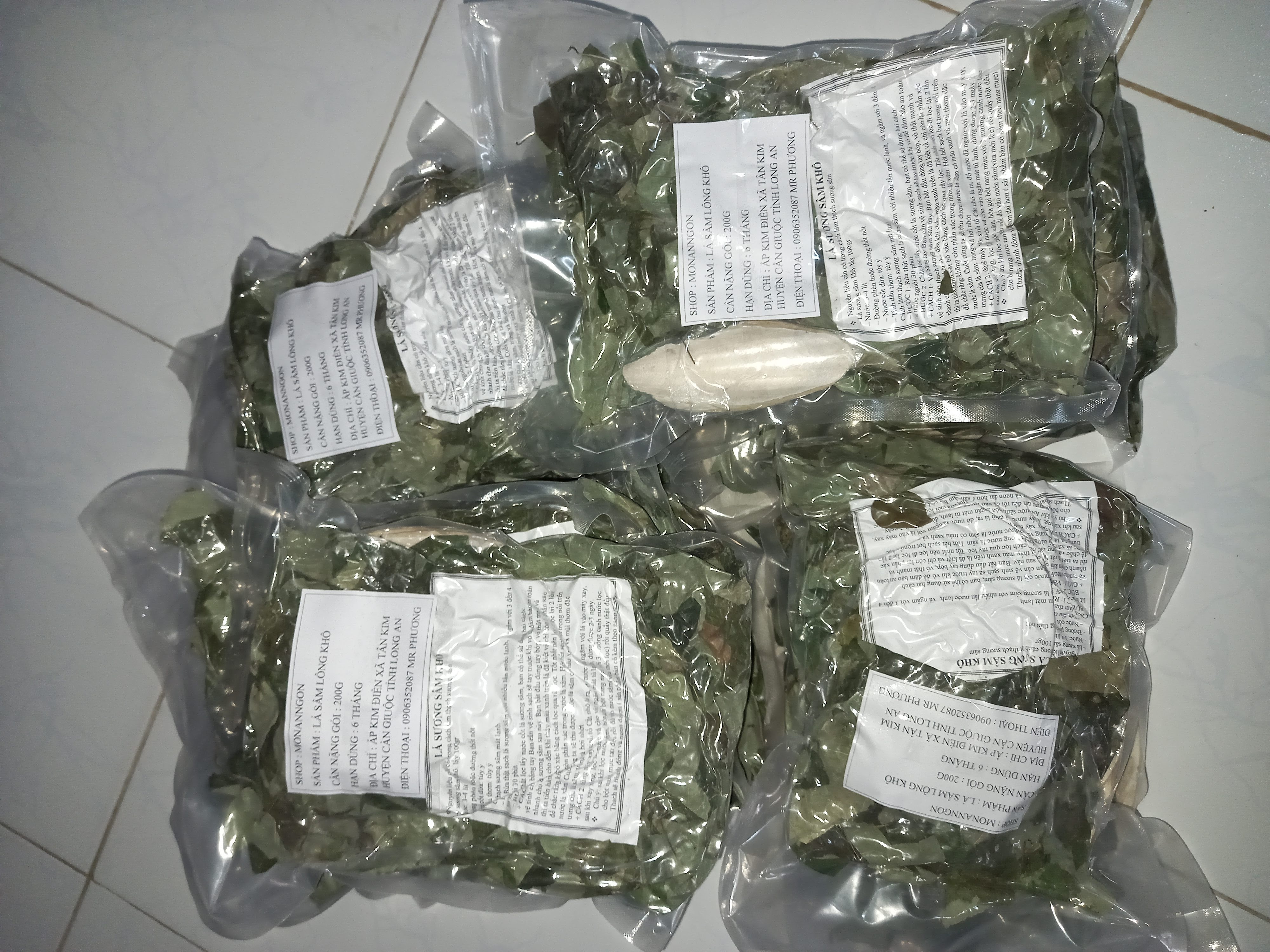 Lá sương sâm lông khô, 100g