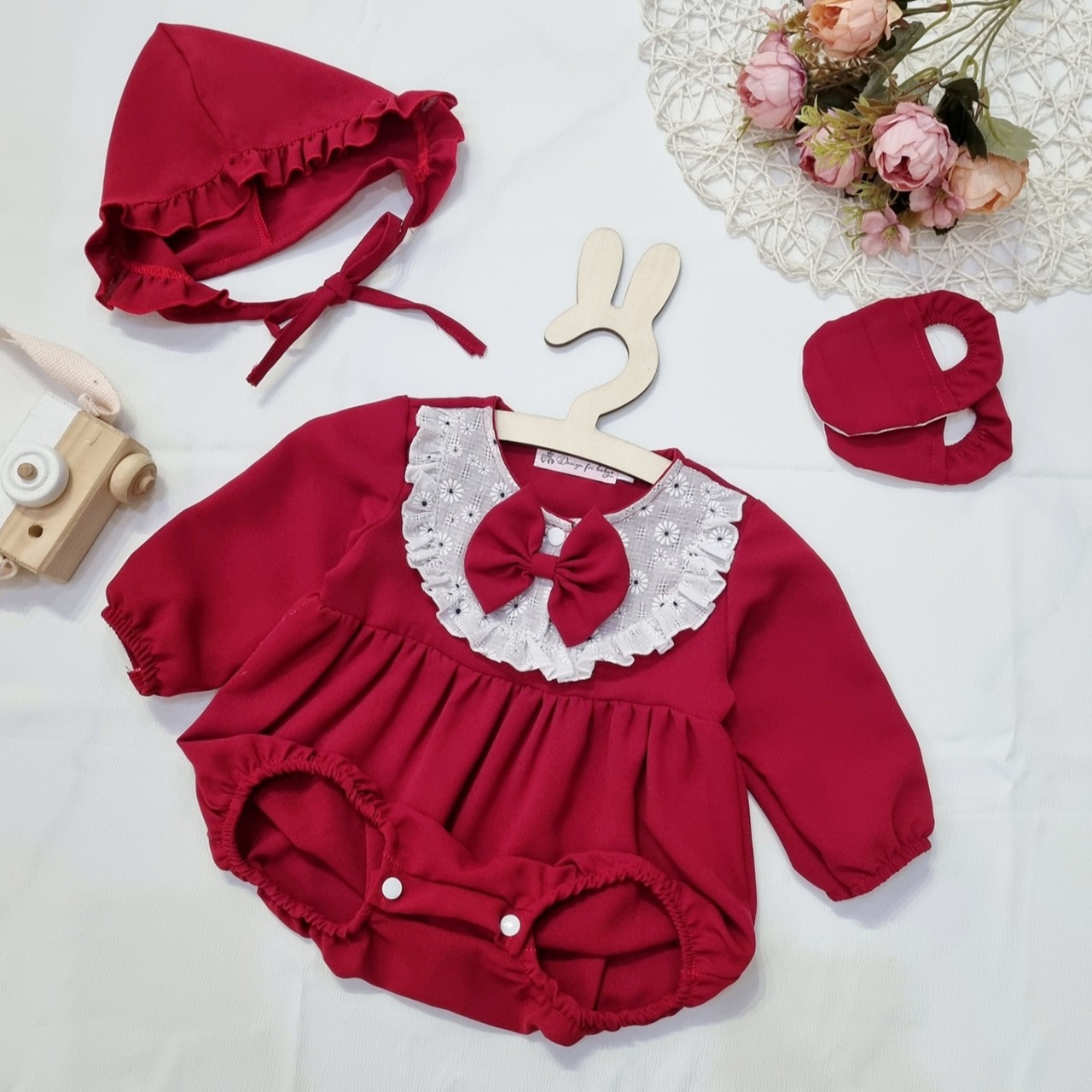 FULL Sét 3 món Body Đỏ Nơ Siêu Yêu