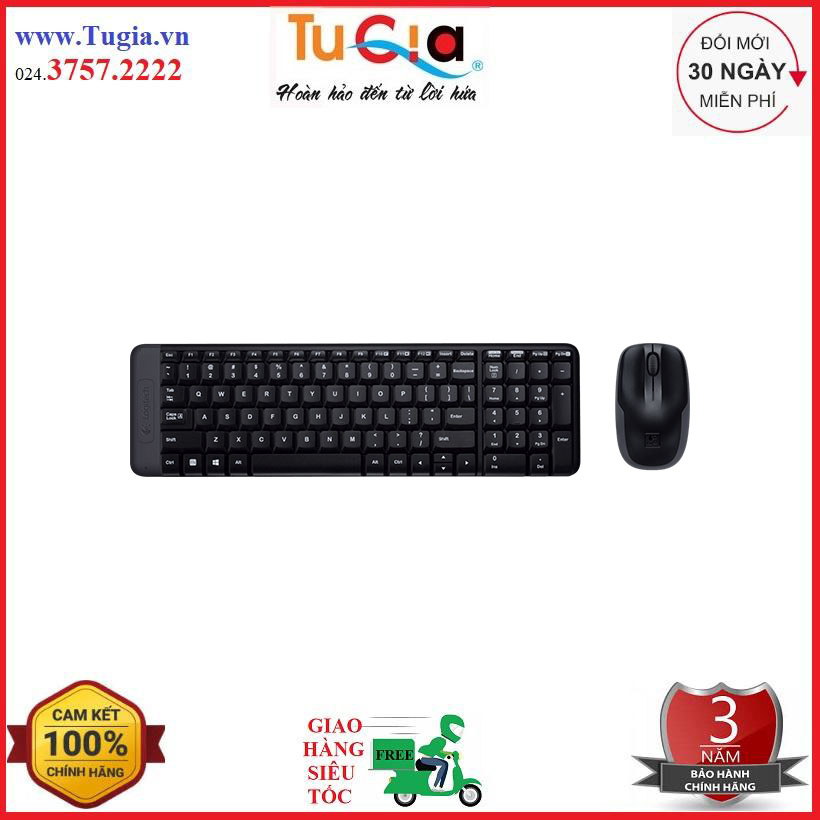 Bộ phím chuột không dây Logitech MK220 - Hàng Chính Hãng