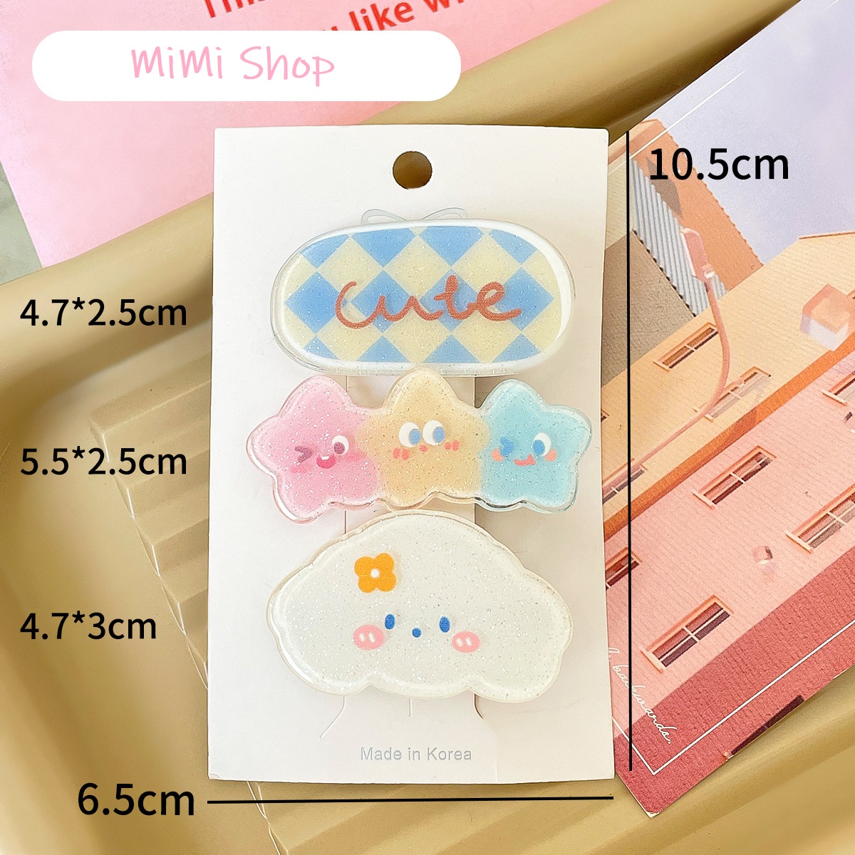 Set Kẹp Tóc Dễ Thương Cho Bé Gái Phong Cách Hàn Quốc