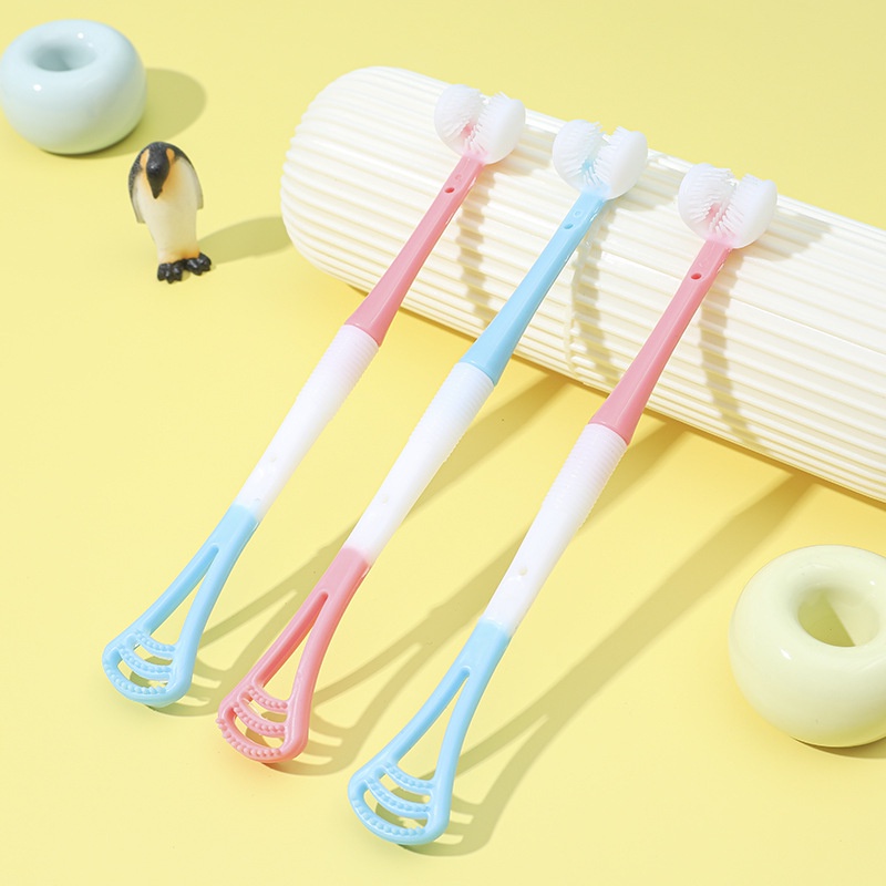 Toothbrush 3D super soft bristles attached razor blade multi-purpose.