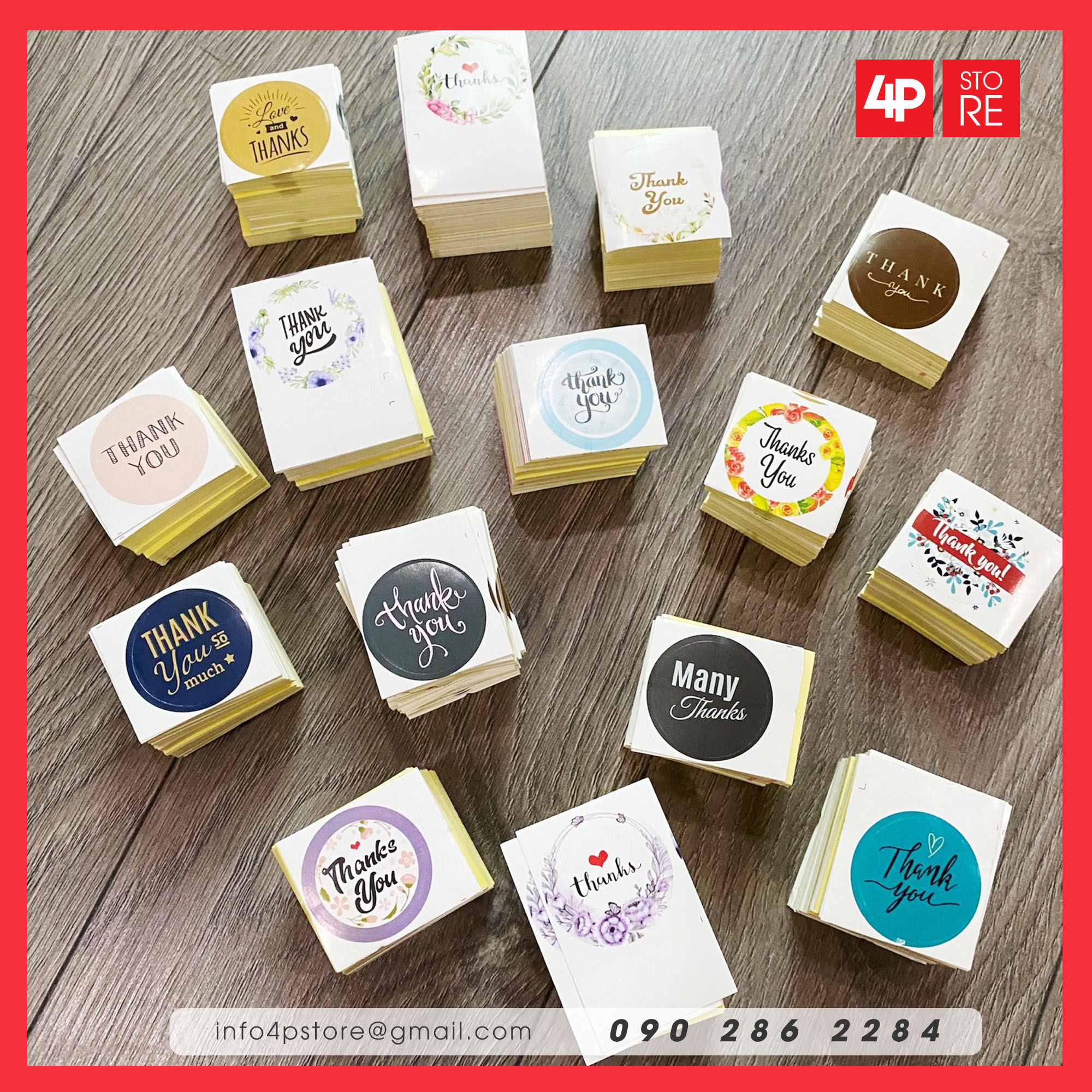 [ Sẵn ] 50 cái nhãn decal Thank You