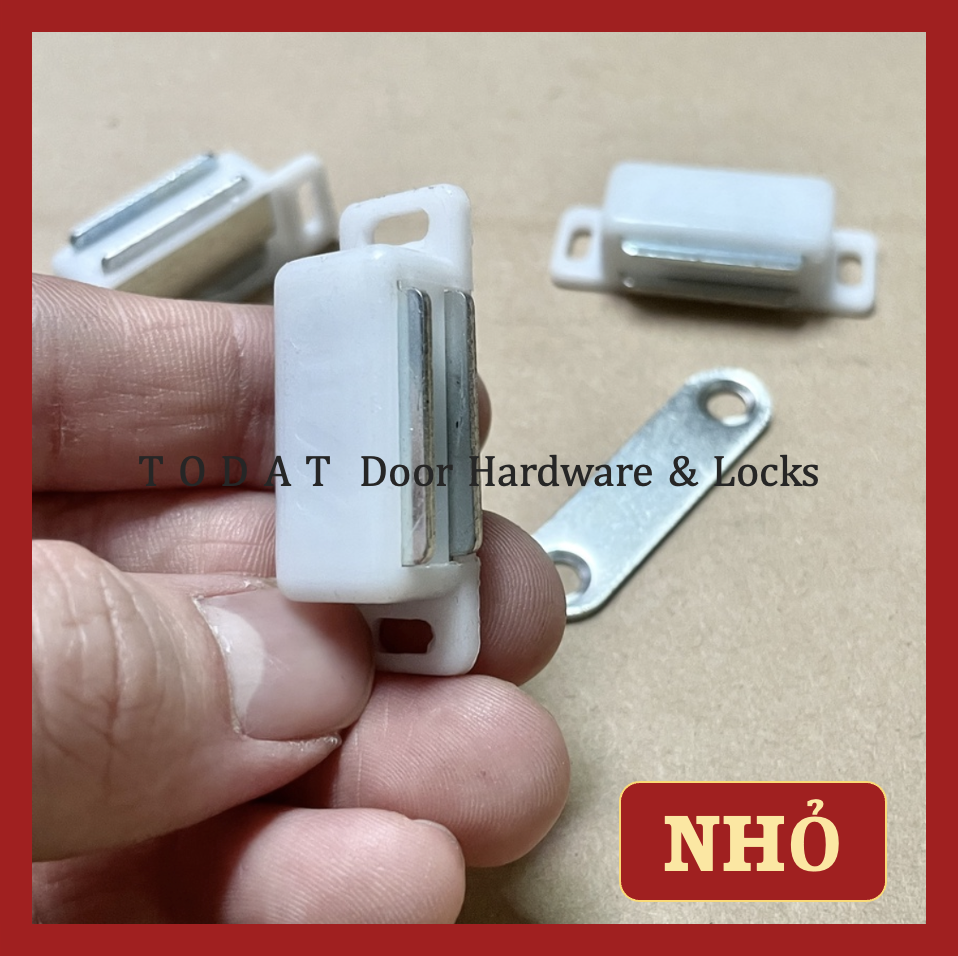 Cục hít cánh cửa tủ, nam châm hít cánh tủ (Trắng) Nhỏ/Lớn
