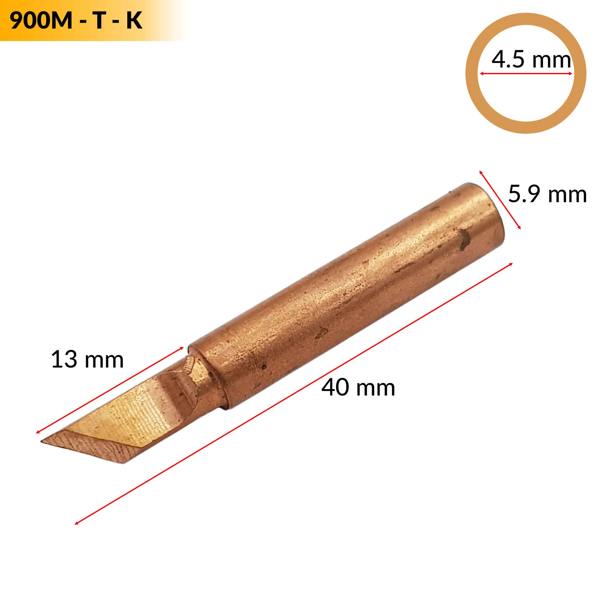 Đầu mỏ hàn thiếc bằng đồng 936 900m