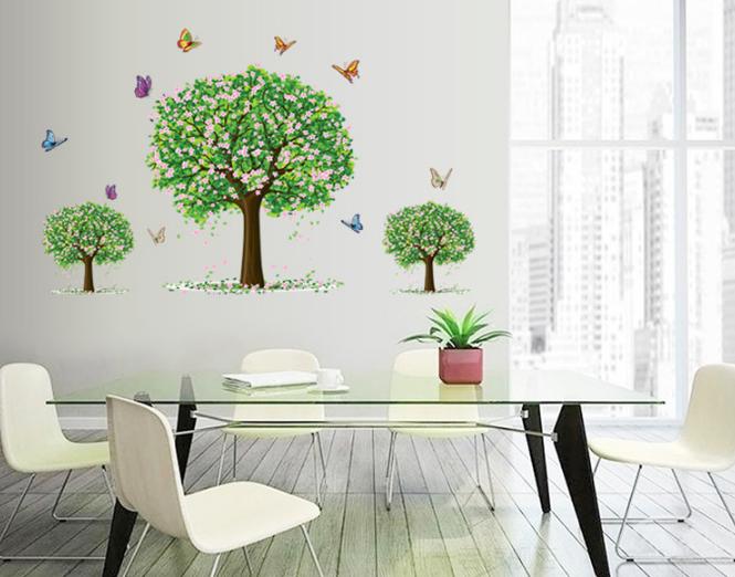 Decal trang trí 3 Cây Xanh lớn