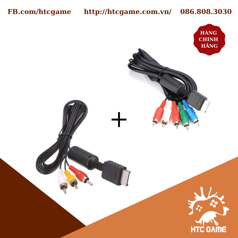 Bộ 2 dây cáp av và component cho máy ps1 ps2 ps3