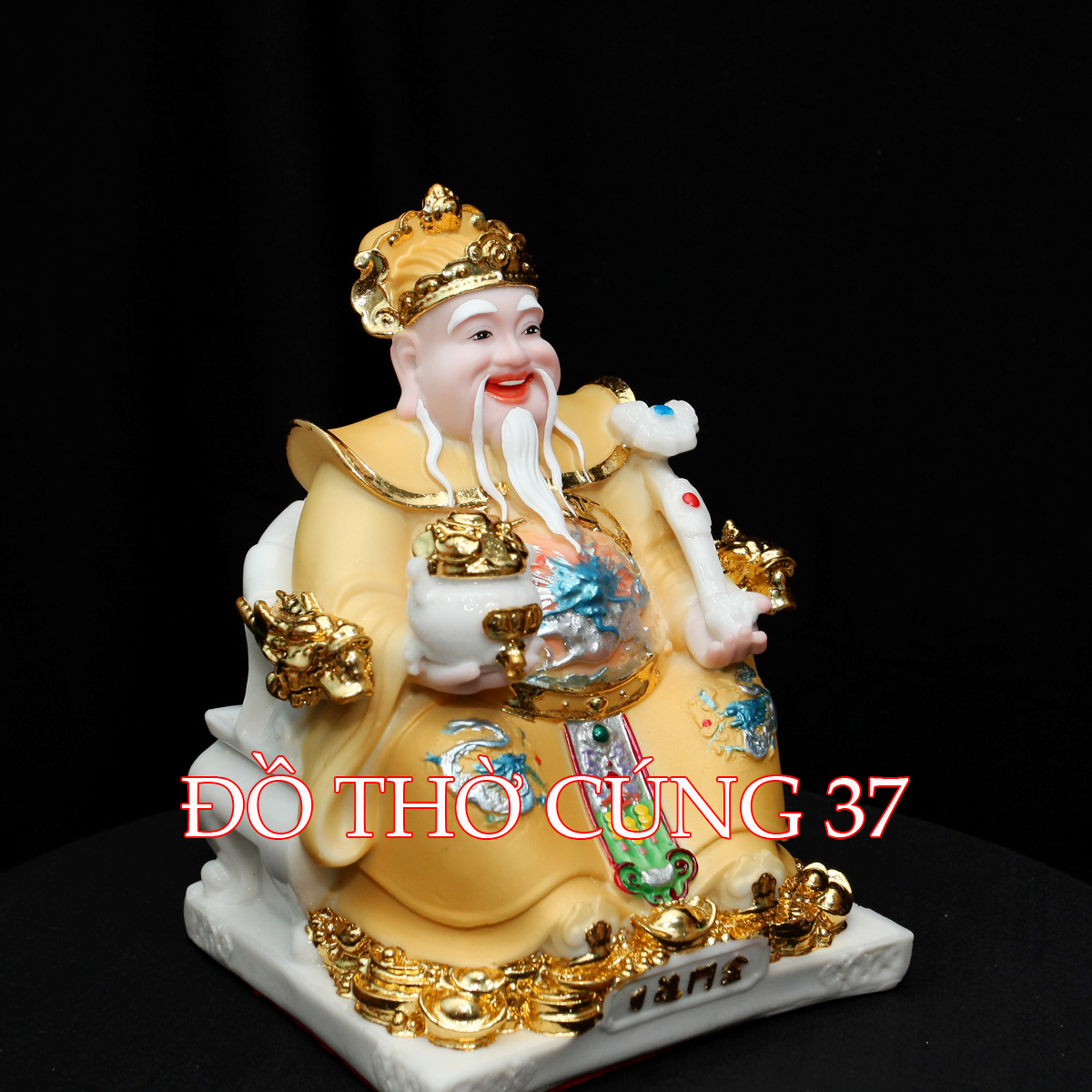 [ Cao 20 cm ] TƯỢNG THẦN TÀI  THỔ ĐỊA  ÁO VÀNG CHẤT LIỆU BỘT ĐÁ + COMPOSITE