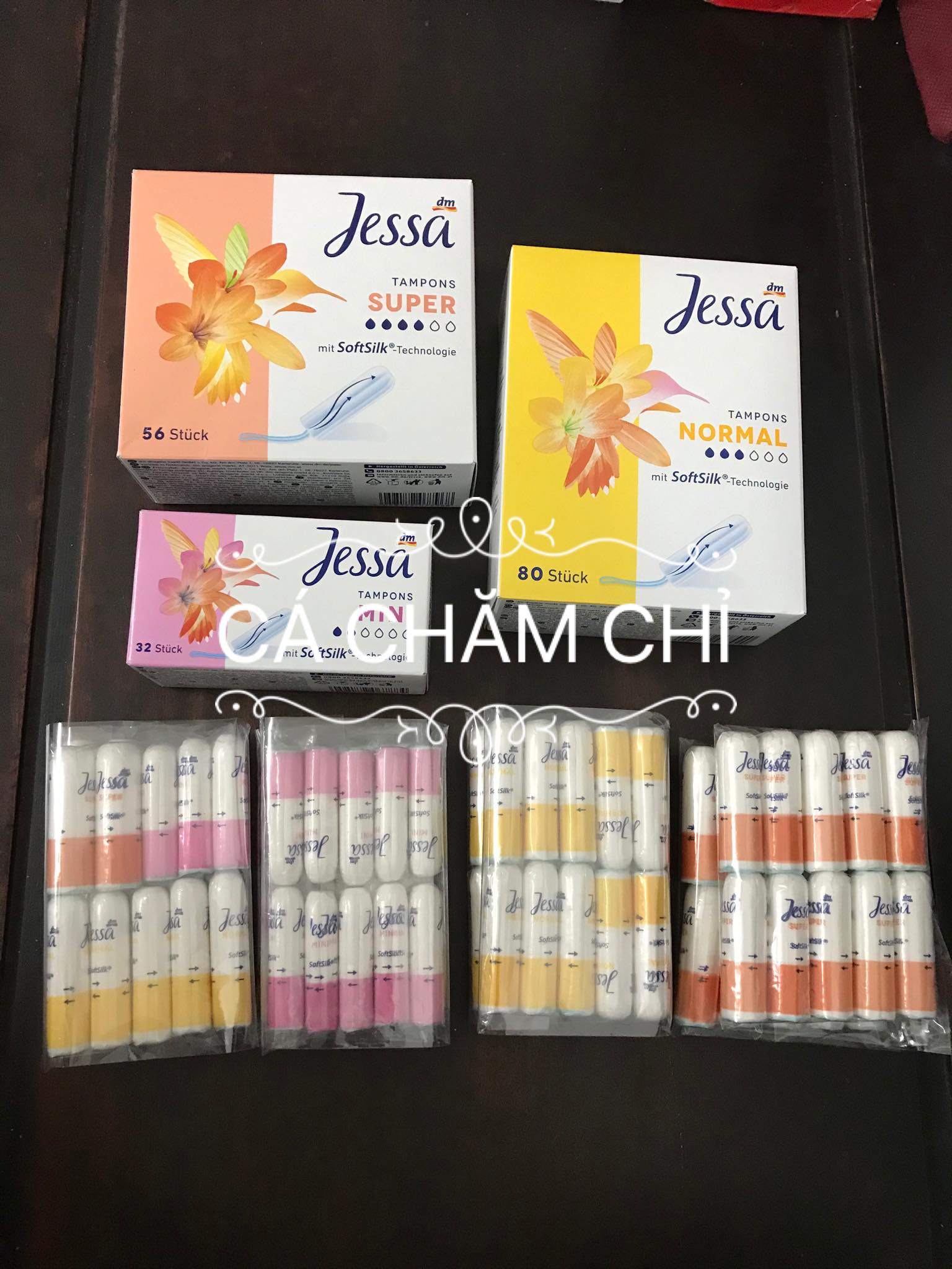 (Bán lẻ tampon) Set 10 chiếc tampons Jessa đủ size date 2026 hàng Đức