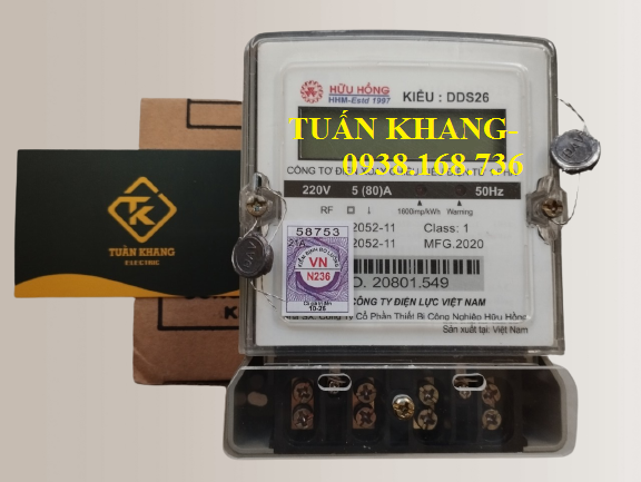 Công Tơ Điện Xoay Chiều Điện Tử 1 Pha Hữu Hồng DDS26