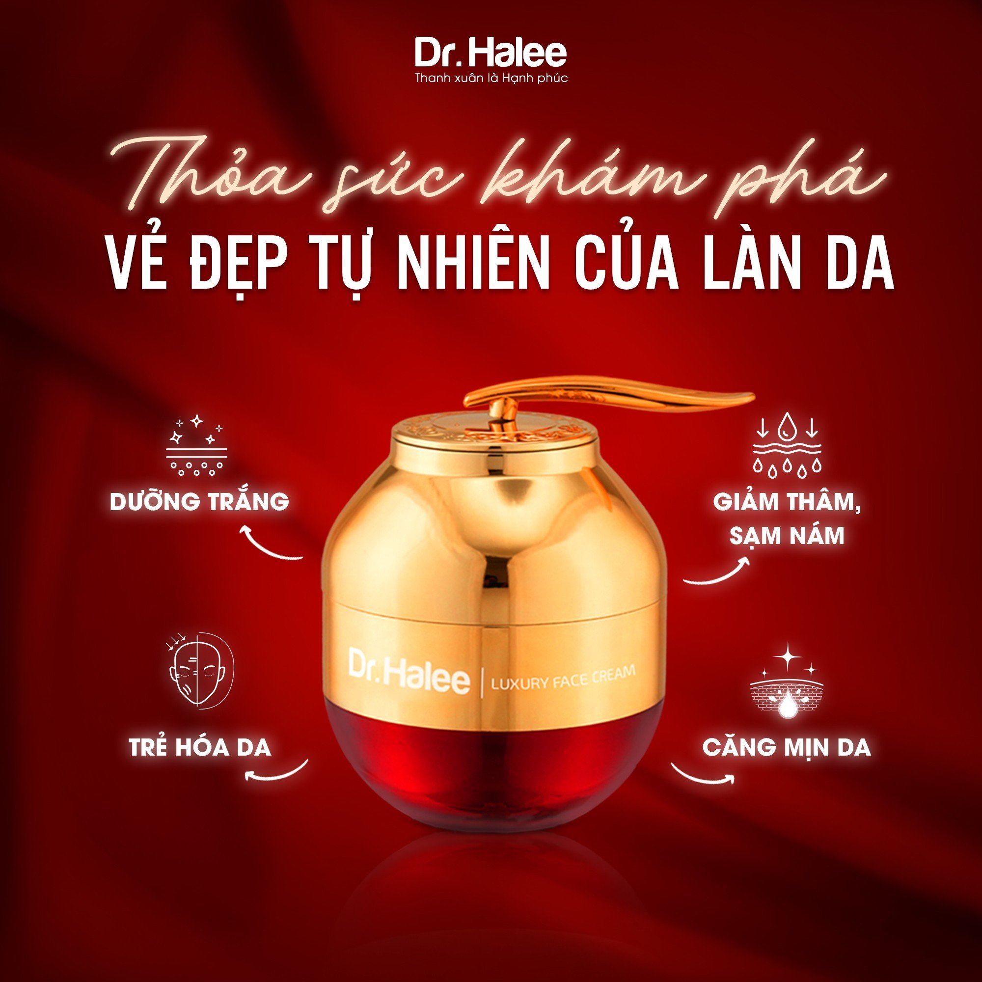 Kem Dưỡng Da Ruby Lựu Đỏ Ngày Đêm DRHALEE