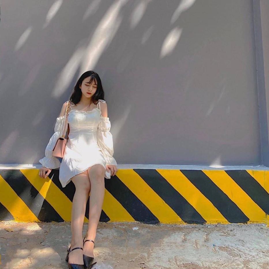 Đầm Trắng Trễ Vai Dạo Phố So Cute [KÈM ẢNH THẬT]