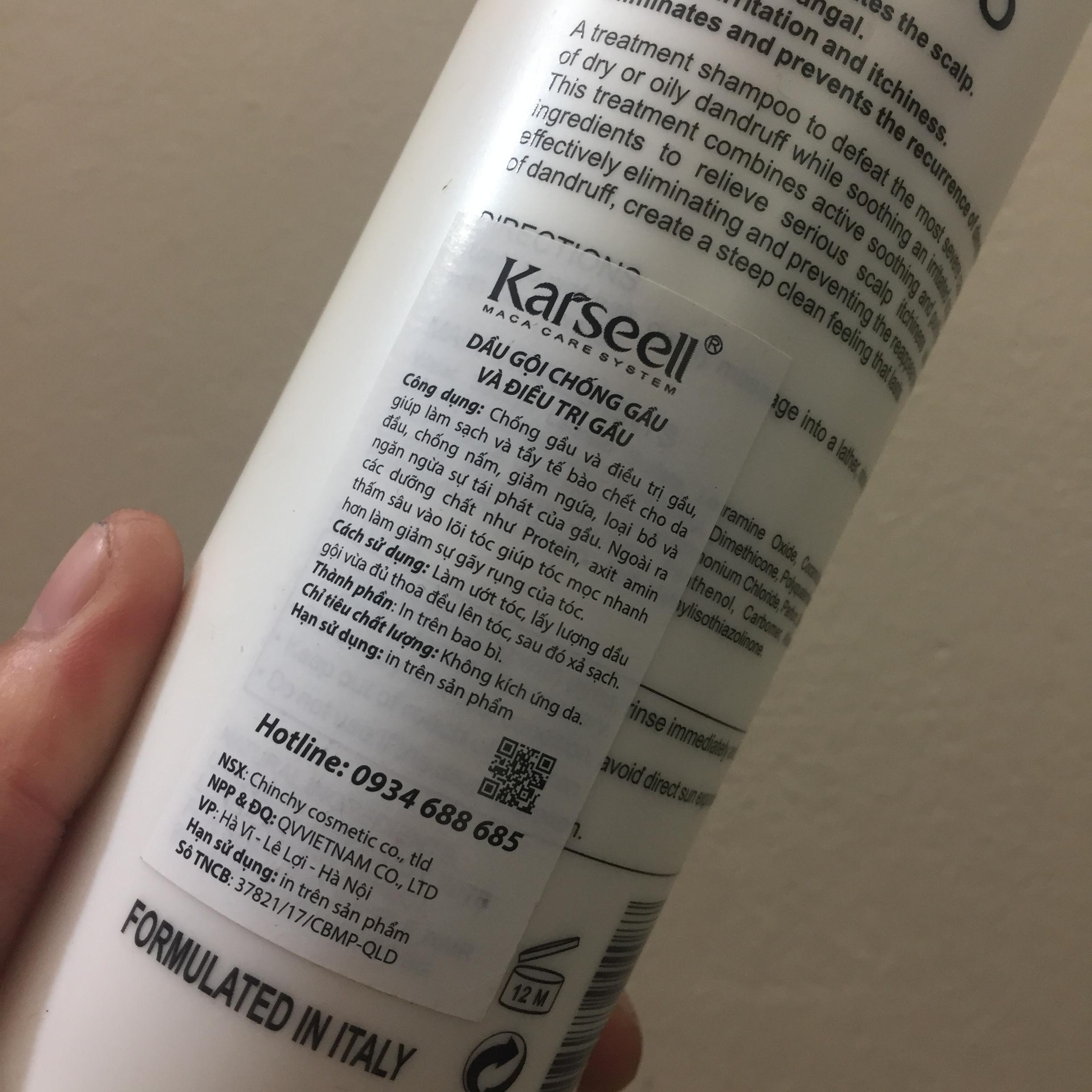[HCM]Dầu Gội Cho Tóc  Gàu Karseell Maca Clean 500ml