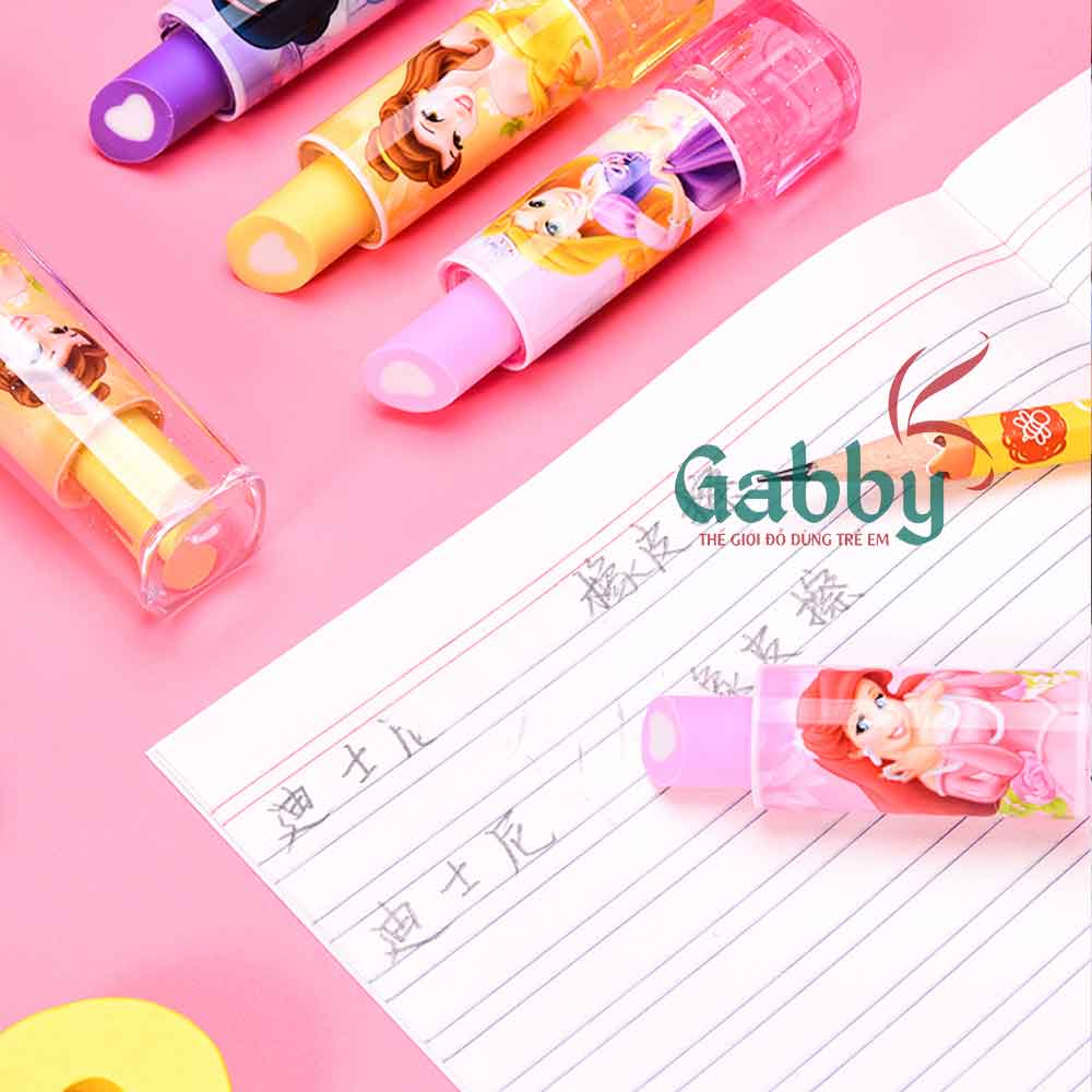 SET GÔM HÌNH THỎI SON (HELLO KITTY/ PRINCESS) - GABBY STORE