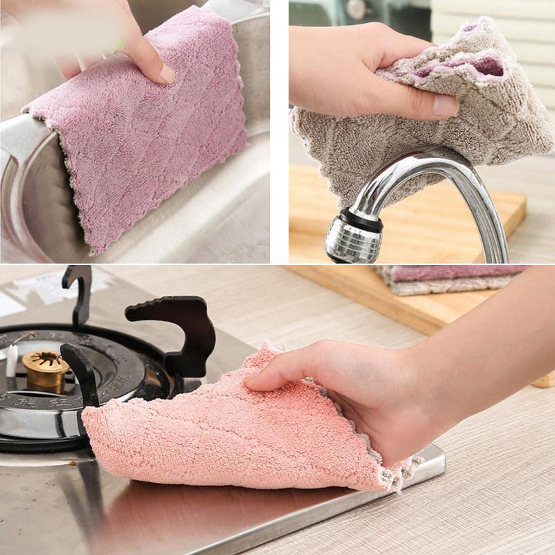 10 Khăn Lau Nhà Bếp Zích Zắc 2 Mặt Siêu Thấm Nước .ĐTVM