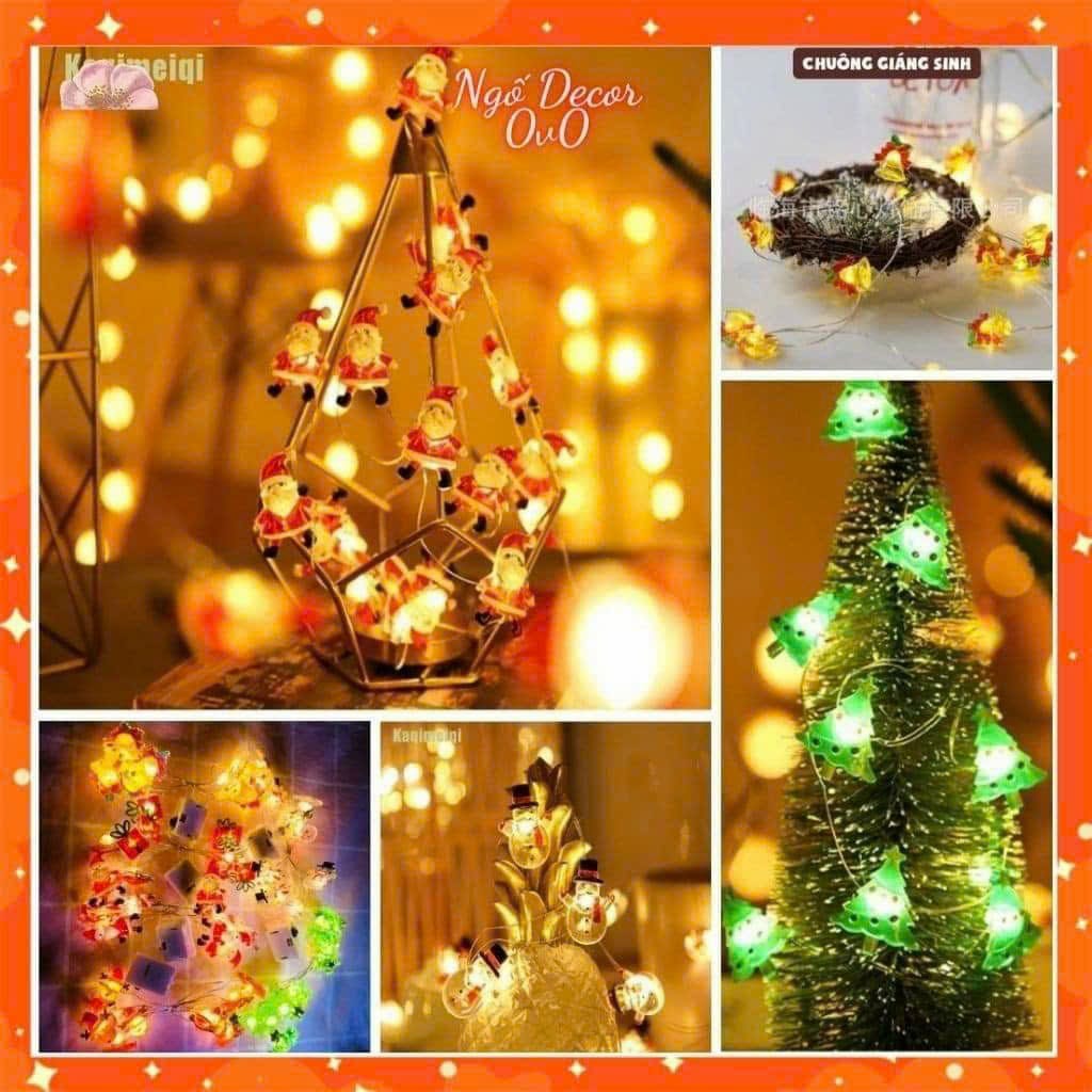 Set 2 dây đèn nháy trang trí noel chạy pin tiện dụng