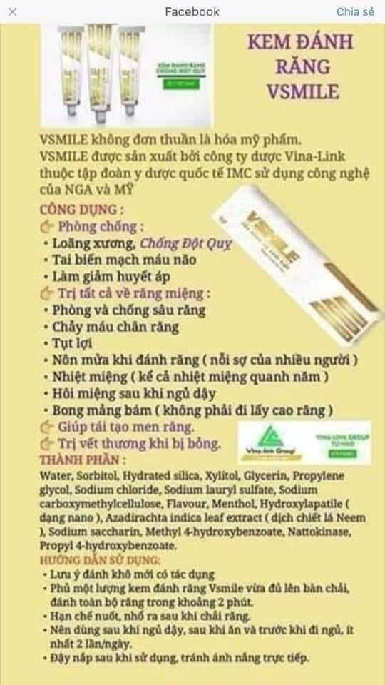 [HCM]Kem đánh răng VSmile
