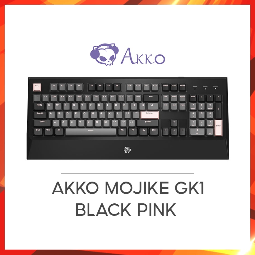 Bàn phím cơ AKKO MOJIKE GK1 Black Pink (AKKO sw v2 / LED trắng) - Hàng Chính Hãng Bảo hành 12 tháng