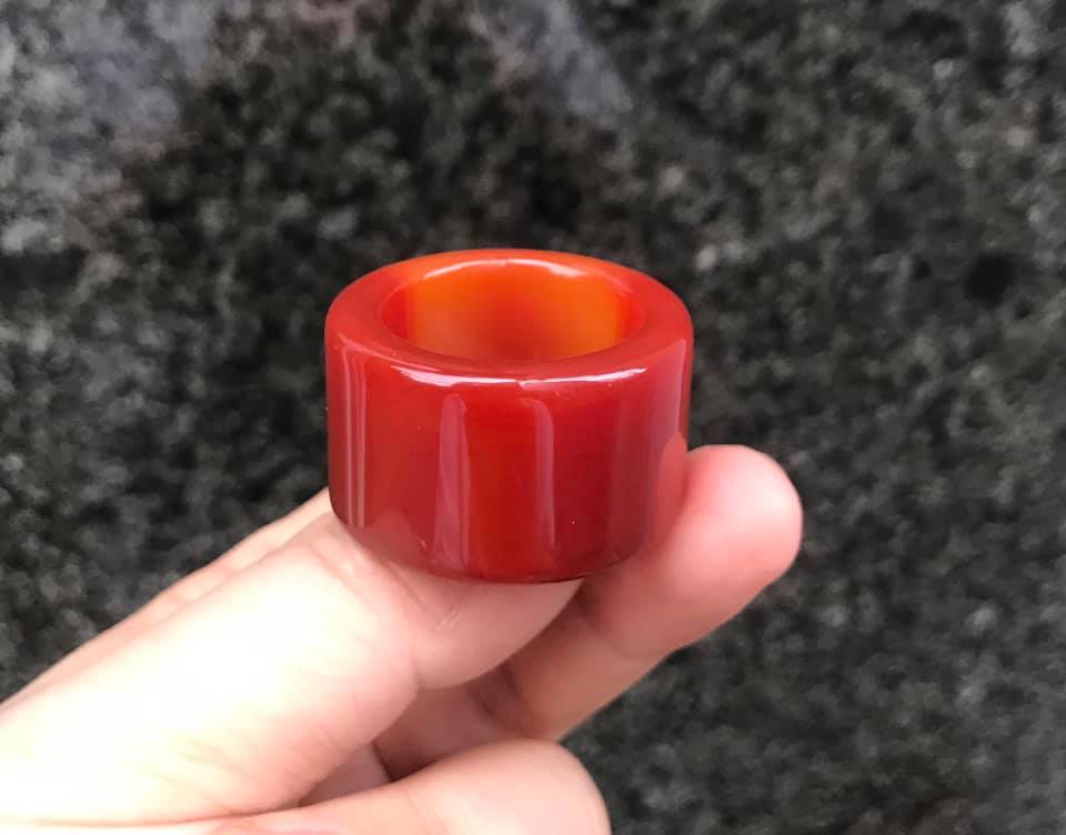 [HCM]NHẪN CÀN LONG BẢN VUÔNG ĐÁ MÃ NÃO ĐỎ