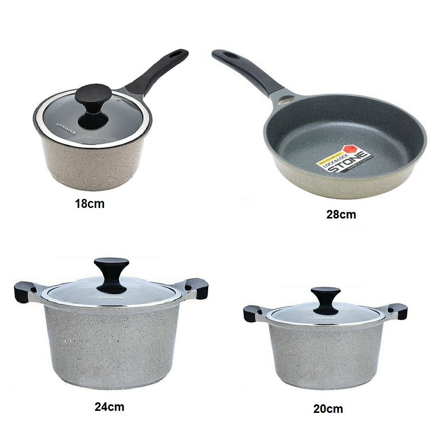 [HCM]bộ nồi đá lock&lock - nồi đá lock&lock